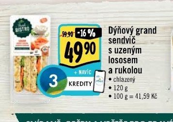 Dýňový grand sendvič s uzeným lososem a rukolou