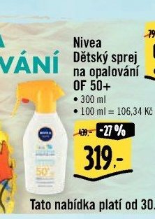 Nivea Dětský sprej na opalování OF 50+