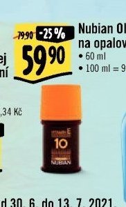 Nubian Olej na opalování OF 10