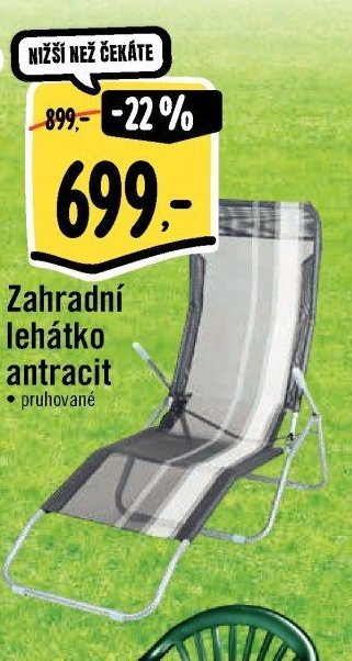 Zahradní lehátko antracit