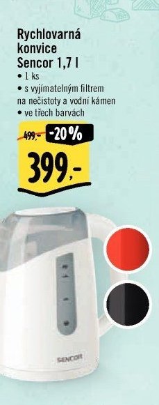 Rychlovarná konvice Sencor 1,7 l