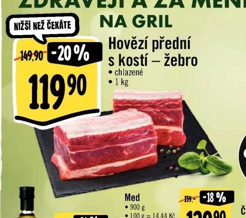 Hovězí přední s kostí – žebro