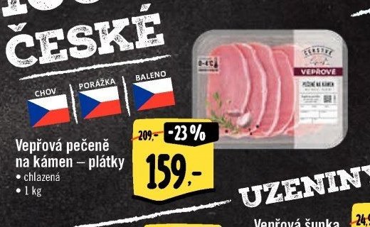 Vepřová pečeně na kámen – plátky