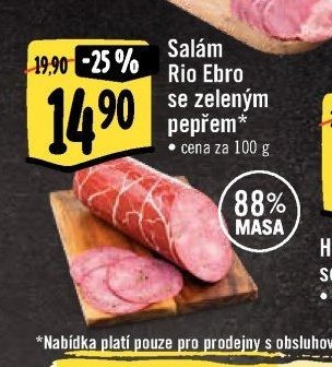 Salám Rio Ebro se zeleným pepřem*