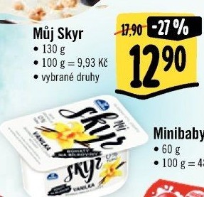 Dezert zakysaný ochucený Můj Skyr 0% Milko
