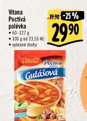 Instantní polévky Poctivá polévka Vitana