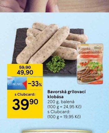 Bavorská grilovací klobása