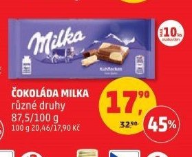 Čokoláda Milka různé druhy 100 g