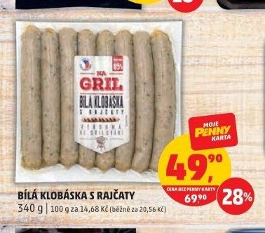 Bílá klobása s rajčaty