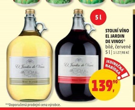 STOLNÍ VÍNO EL JARDIN DE VINOS