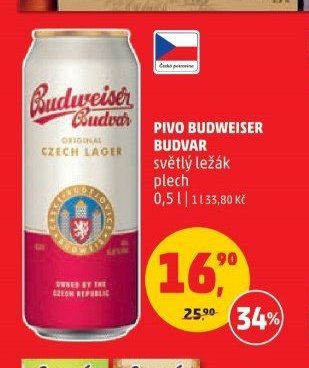 Pivo Budweiser Budvar světlý ležák