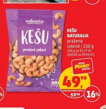 Kešu Naturalia pražené solené