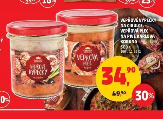 Vepřové výpečky na cibulce / Vepřová plec na pivě Karlova Koruna
