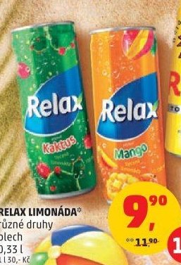 Relax limonáda různé druhy plech