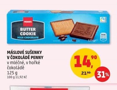 Máslové sušenky v čokoládě Penny