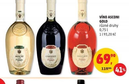 VÍNO ASCONI GOLD různé druhy 0,75 l