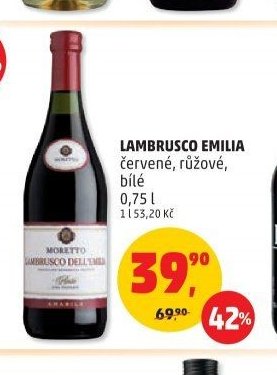 LAMBRUSCO EMILIA červené, růžové, bílé 0,75 l
