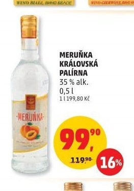 MERUŇKA KRÁLOVSKÁ PALÍRNA 35 % alk. 0,5 l