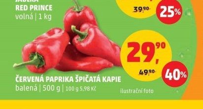 Červená paprika špičatá kapie