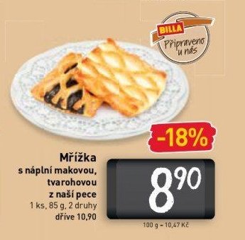 Mřížka s náplní makovou, tvarohovou z naší pece