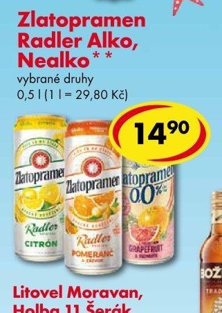 Zlatopramen Radler Alko, Nealko