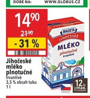 Jihočeské mléko plnotučné trvanlivé