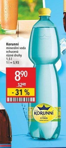Korunní minerální voda ochucená
