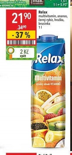 Relax multivitamin, ananas, černý rybíz, hruška, brusinka