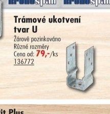 Trámové ukotvení tvar U
