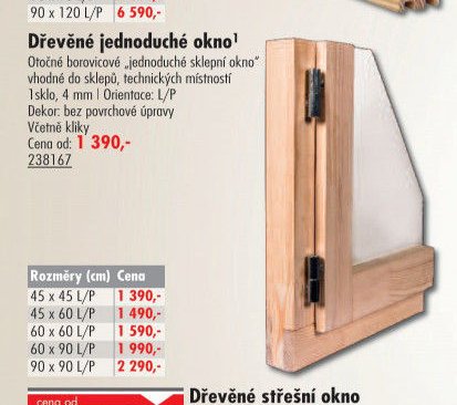 Dřevěné jednoduché okno