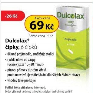 Čípky proti zácpě Dulcolax