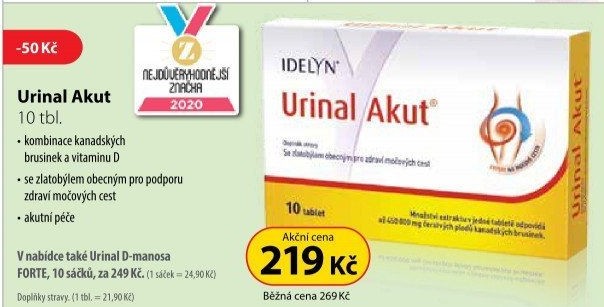 Doplněk stravy Urinal Akut Idelyn Walmark