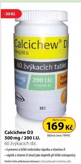 Doplněk stravy žvýkací tablety Calcichew D3