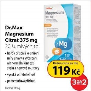 Dr.Max Magnesium Citrate 375 mg 2x10 šumivých tablet