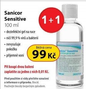 Sanicor Sensitive Dezinfekční gel na ruce 100 ml