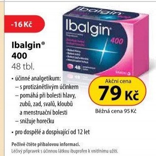 Tablety proti bolesti 400 Ibalgin