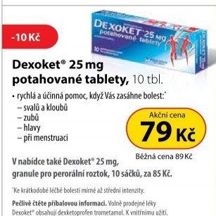 Tablety proti bolesti Dexoket