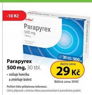 Tablety proti horečce a bolesti Parapyrex Dr.Max
