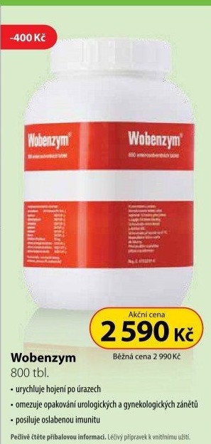 Tablety proti zánětům, otokům a poruchám imunity Wobenzym