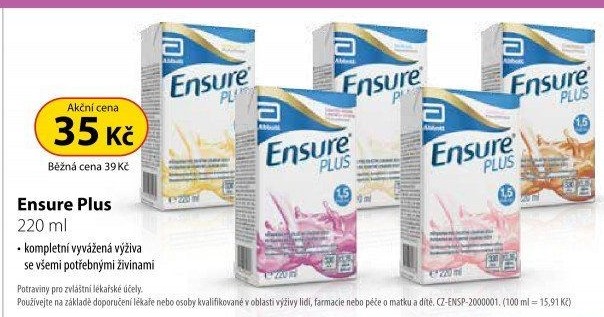 Tekutá strava při podvýživě Ensure Plus
