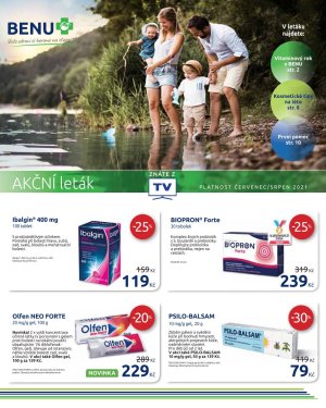 akční leták BENU Lékárna 1.7.2021-31.8.2021