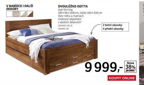 Dvoulůžko Isotta, dub Stirling - ASKO akcniletaky.com