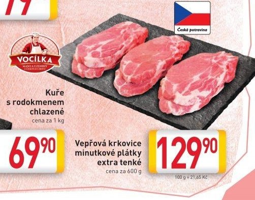 Vepřová krkovice minutkové plátky extra tenké
