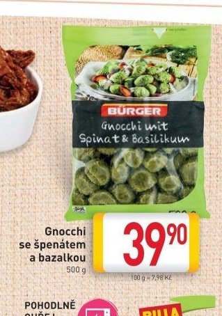 Gnocchi se špenátem a bazalkou