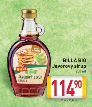 BILLA BIO Javorový sirup 250 ml