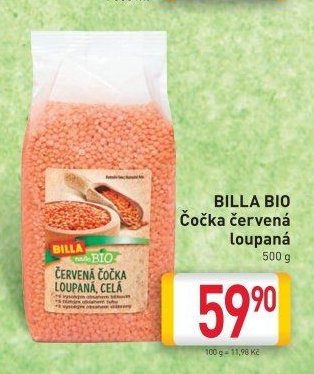 BILLA BIO Čočka červená loupaná 500 g