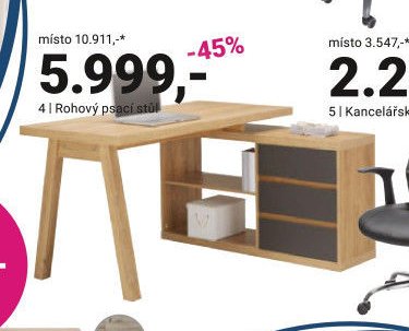 Rohový psací stůl