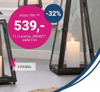 Lucerny WENDY, sada 3 ks