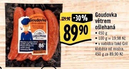 Klobása Goudovka větrem ošlehaná Láďa Grileman Kostelecké uzeniny