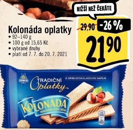 Oplatky Kolonáda Opavia